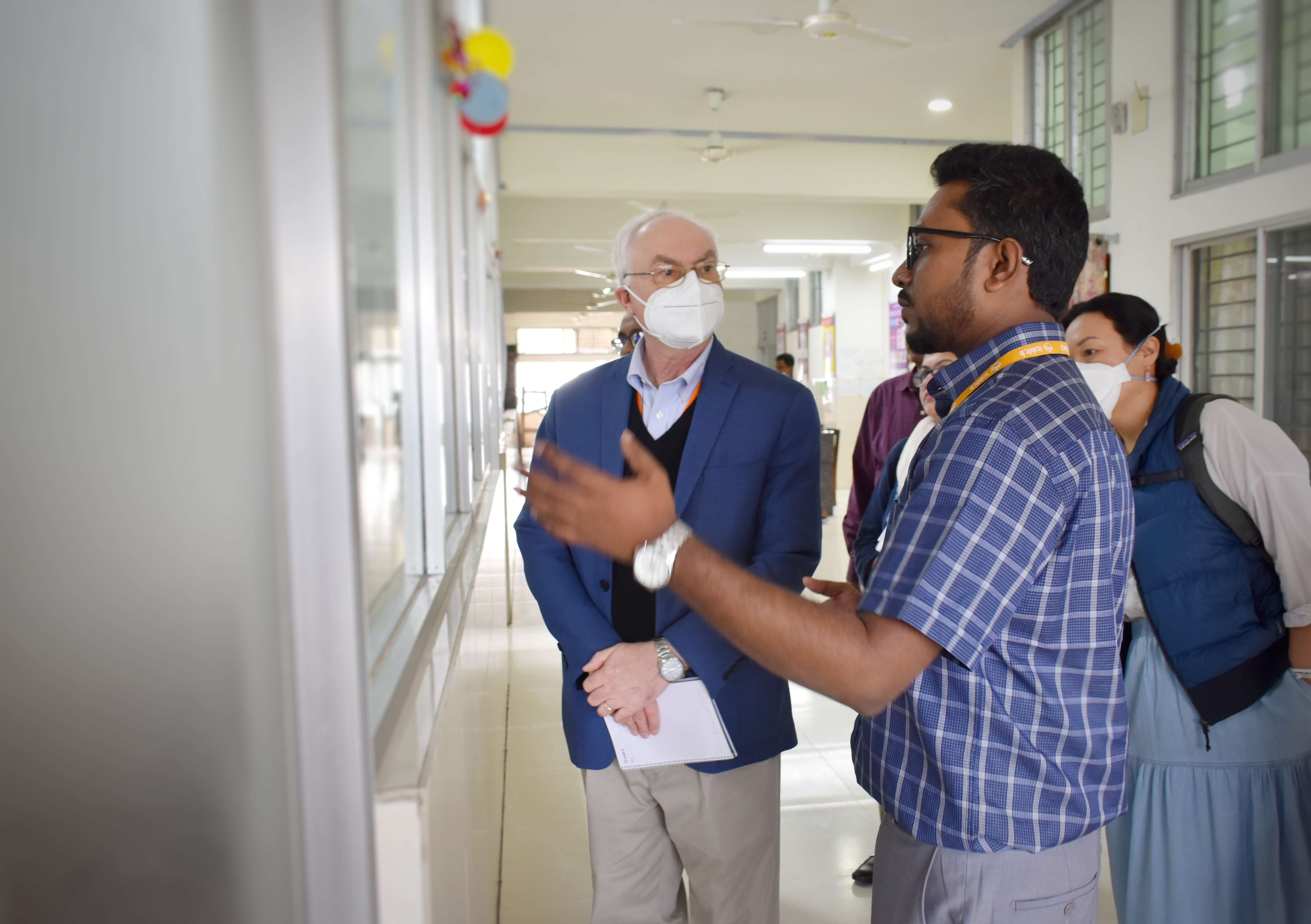 Describing CHAMPS data to action activities at FMCH, Bangladesh to Marc Bulterys, Senior Program Officer, Gates Foundation